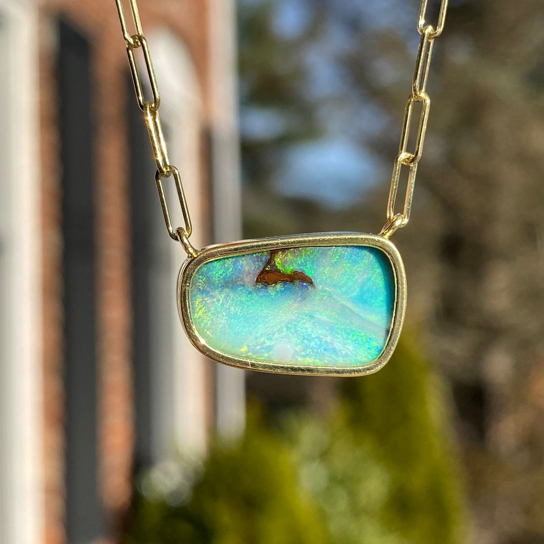 Freeform Boulder Opal Bea Necklace