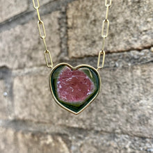 Heart Shaped Watermelon Tourmaline Large Bea Necklace