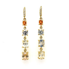Joyce Garnet and Multicolor Sapphire Four Stone Earring