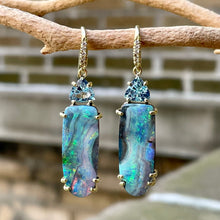 Aquamarine and Boulder Opal Joyce Earrings