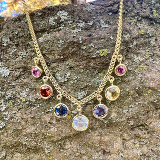 Multicolor Round Sapphire Remi Necklace