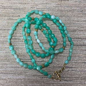 Chelsea Chrysoprase Oval Beaded Necklace