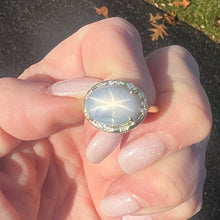 Blue Star Sapphire Sprinkle Ring