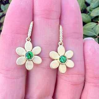 Tsavorite Daisy Earring