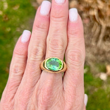 Green Tourmaline Verge Ring
