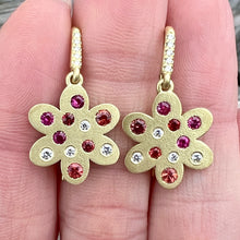 Pink and Orange Sapphire Giselle Flower Earrings