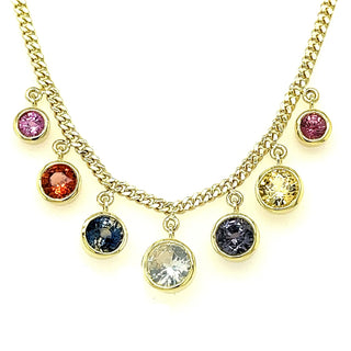 Multicolor Round Sapphire Remi Necklace