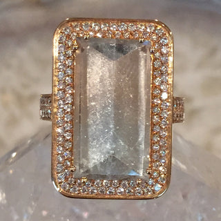 Sophie Bicolor Mirror Cut Aquamarine Ring