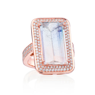 Sophie Bicolor Mirror Cut Aquamarine Ring