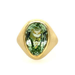 Pear Shaped No Treatment Mint Tourmaline Olena Ring