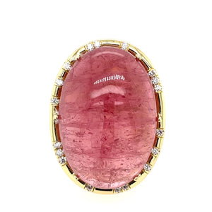 Cabochon Pink Tourmaline Sprinkle Ring