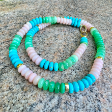 Turquoise, Chrysoprase and Pink Opal Beads