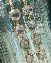 Joyce Pink & Watermelon Tourmaline Four Stone Earrings