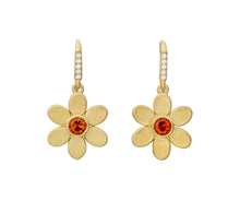 Garnet Daisy Earring