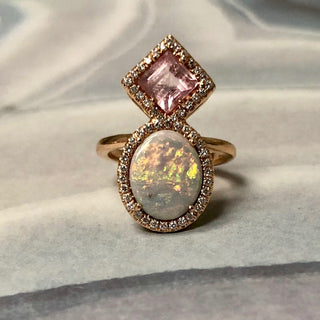 Opal & Pink Tourmaline Betty Ring