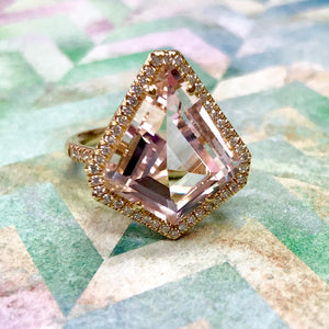 Mischa Kite Shaped Morganite Ring